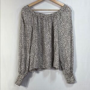 🪼Sanctuary Long Sleeve dot print off the shoulder Blouse: